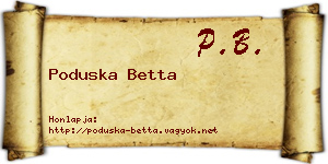Poduska Betta névjegykártya